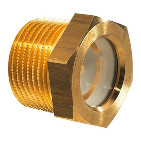 J.W. Winco Brass Fluid Level Sight Glass w/ Reflector - 3/4" NPT Thread - J.W. Winco 11PTK2 11PTK2